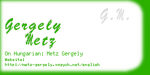 gergely metz business card